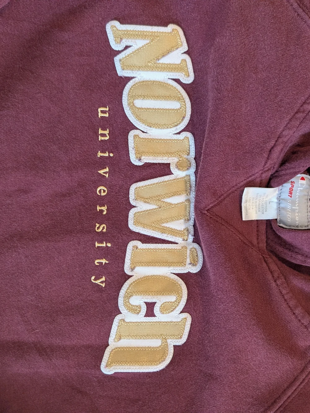 Norwich University Hoodie pockets Champion - Picture 6 of 7